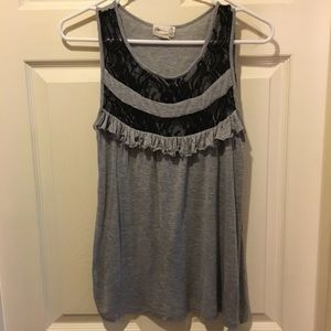 🎈Urban Outfitters Tikirani Gray Tank Black Lace